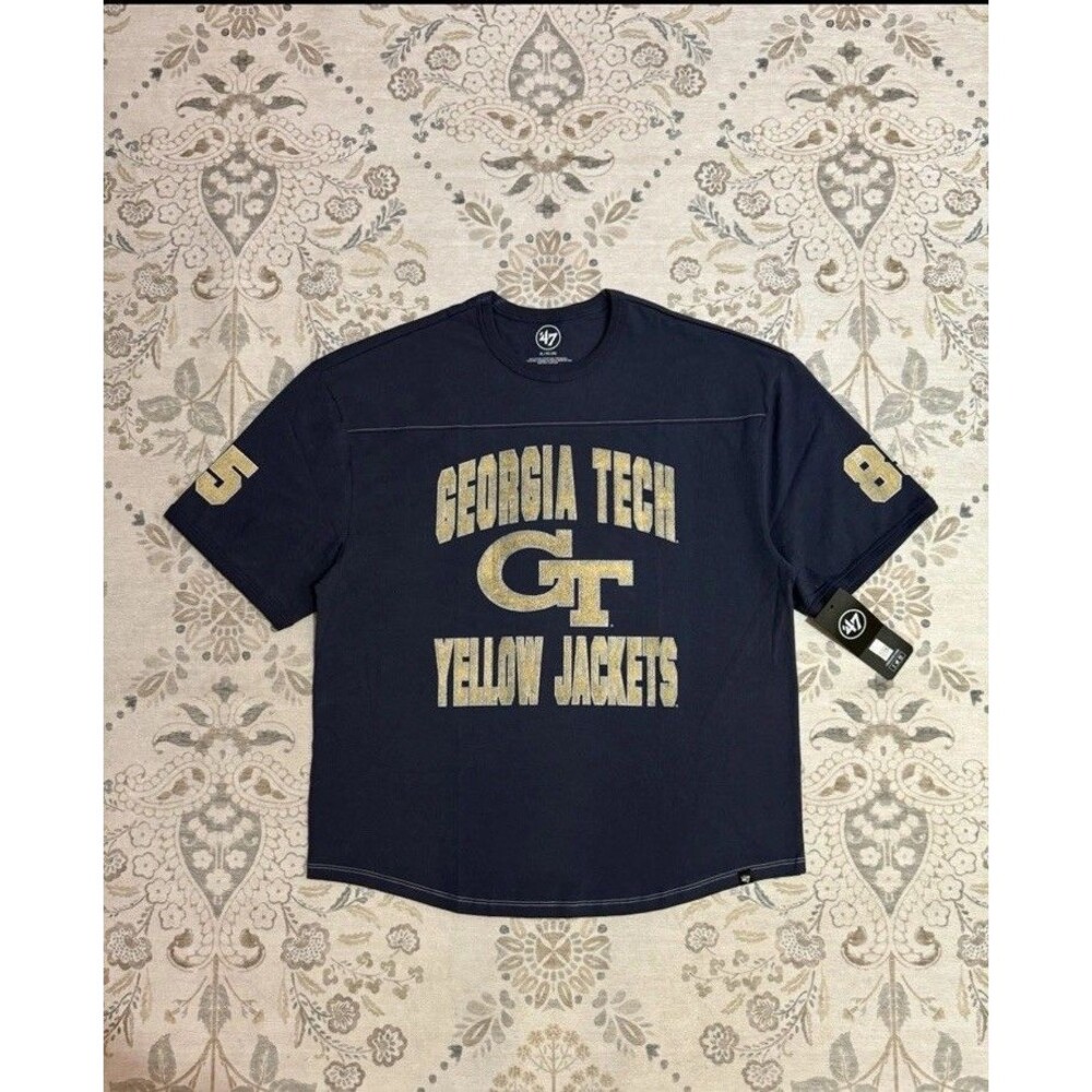 47 Brand Georgia Tech Yellow Jackets Boxy Jersey Tee NWT $55 Retail
